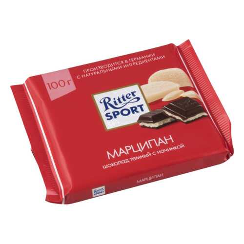 Шоколад тёмный Ritter Sport с начинкой марципан 100 г в Магнит