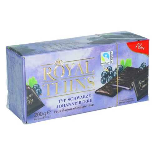 Шоколадные плитки Halloren Royal Thins темный cо вкусом черной смородины 200г. в Магнит