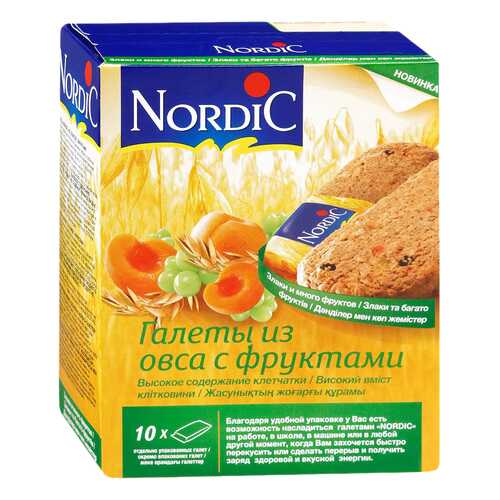 Галеты Nordic из овса с фруктами 30 г 10 штук в Магнит