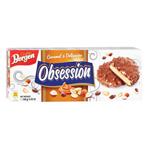 Печенье BERGEN Obsession Caramel 140г в Магнит