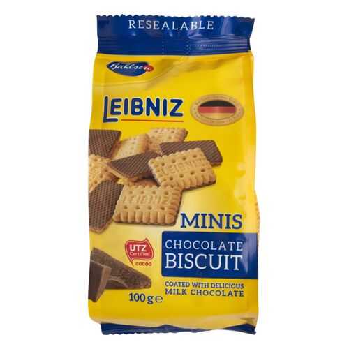 Печенье Leibniz minis chocolate biscuit в шоколаде 100 г в Магнит