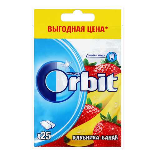 Orbit Клубника-Банан пакет 25 драже по 34г в Магнит