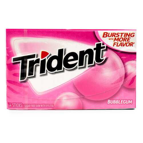 Жевательная резинка TRIDENT Bubblegum, 18 пластинок США в Магнит