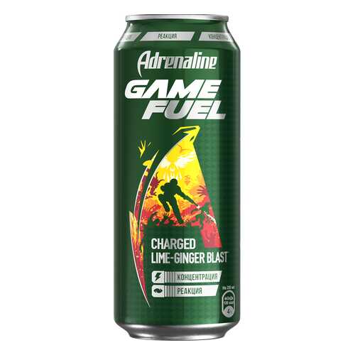 Энергетический напиток Adrenaline game fuel со вкусом имбиря и лайма ж/б 0.449 л в Магнит