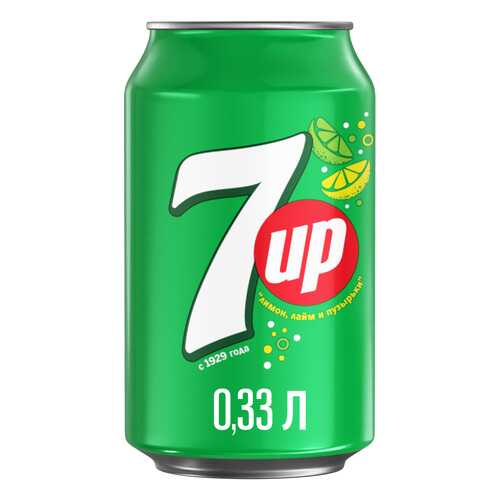 Напиток 7Up лимон и лайм жестяная банка 0.33 л в Магнит